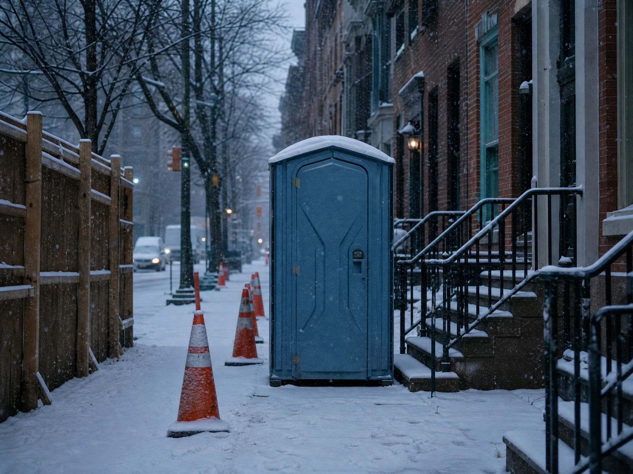 Porta potty in winter